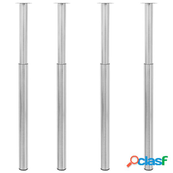 vidaXL Patas de mesa telescópicas 4 uds níquel cepillado