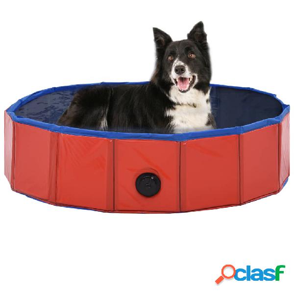 vidaXL Piscina para perros plegable PVC rojo 80x20 cm