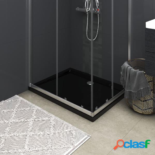 vidaXL Plato de ducha rectangular negro ABS 80x100 cm