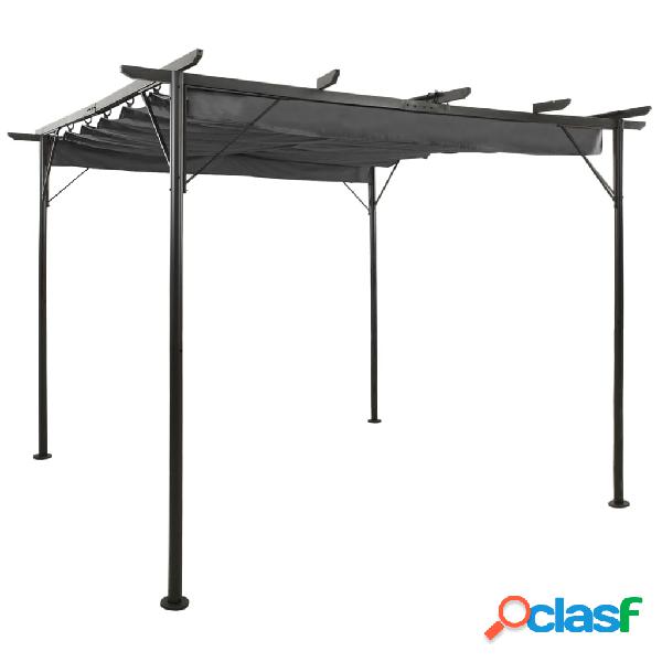 vidaXL Pérgola con tejado retráctil acero gris antracita