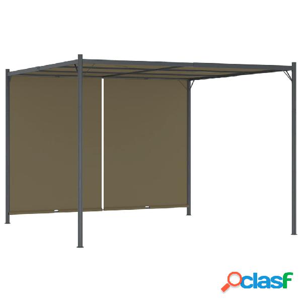 vidaXL Pérgola de jardín con tejado retráctil gris taupe