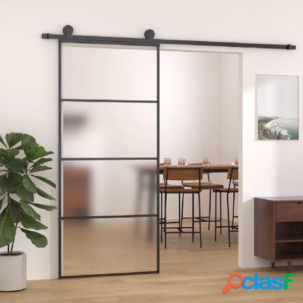 vidaXL Puerta corredera ESG vidrio y aluminio 90x205 cm