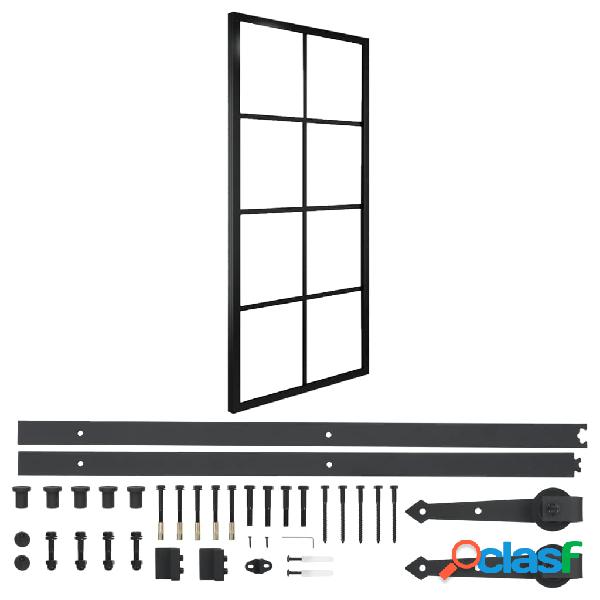 vidaXL Puerta corredera de aluminio y vidrio ESG con