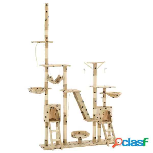 vidaXL Rascador para gatos con poste de sisal 230-250 cm