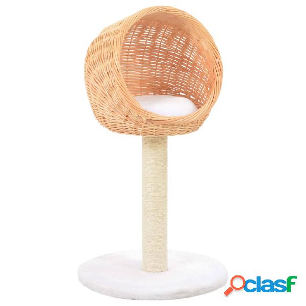 vidaXL Rascador para gatos con poste de sisal madera natural