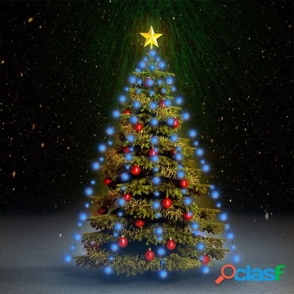 vidaXL Red de luces para árbol de Navidad 180 LED azul 180