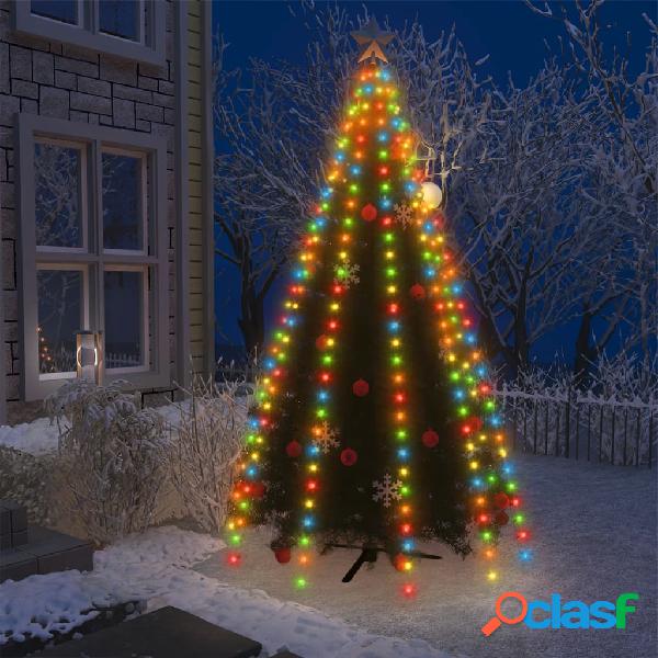 vidaXL Red de luces para árbol de Navidad 300 LED colores