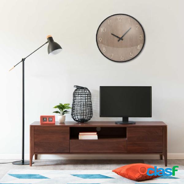 vidaXL Reloj de pared de MDF y metal marrón 42 cm