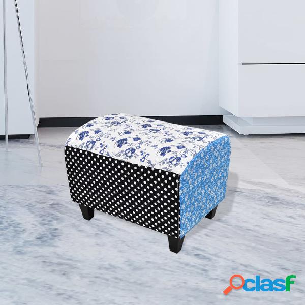 vidaXL Reposapiés patchwork azul y blanco
