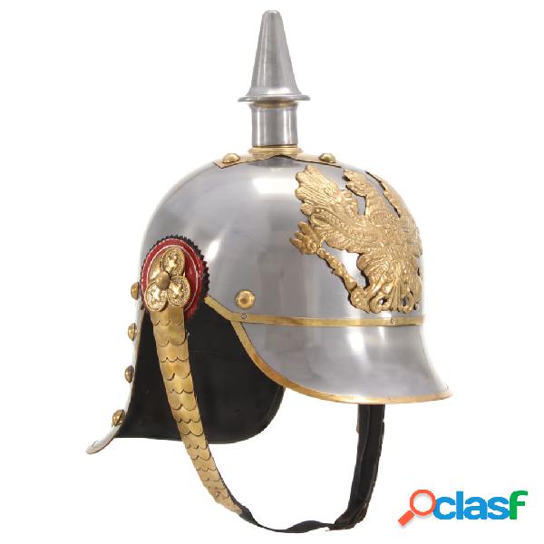 vidaXL Réplica de casco de soldado prusiano LARP acero