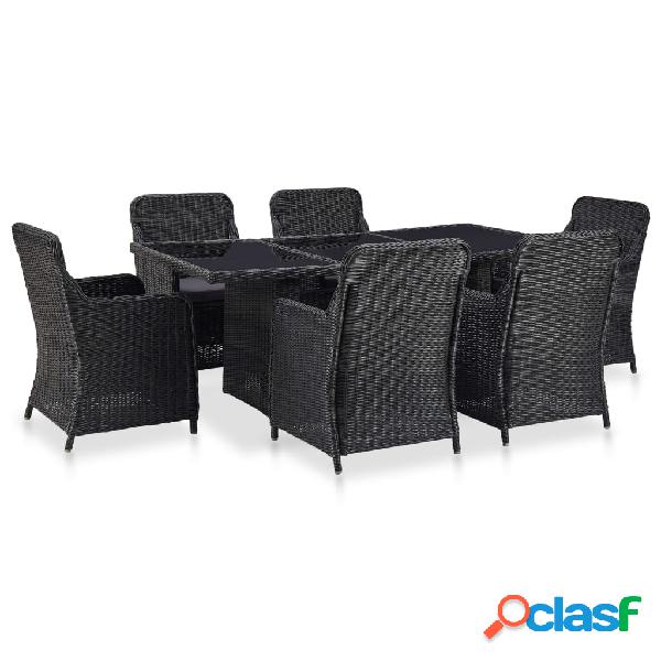 vidaXL Set de comedor de jardín 7 piezas ratán sintético