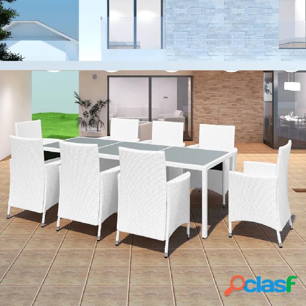 vidaXL Set de comedor de jardín 9 piezas ratán sintético