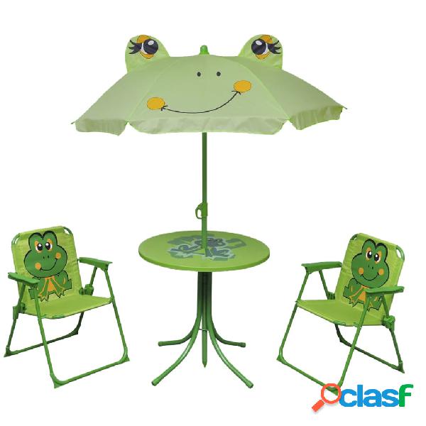vidaXL Set mesa y sillas de jardín infantil 3 pzas con