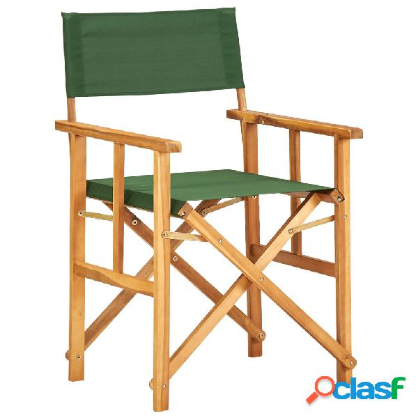 vidaXL Silla de director de madera maciza de acacia verde