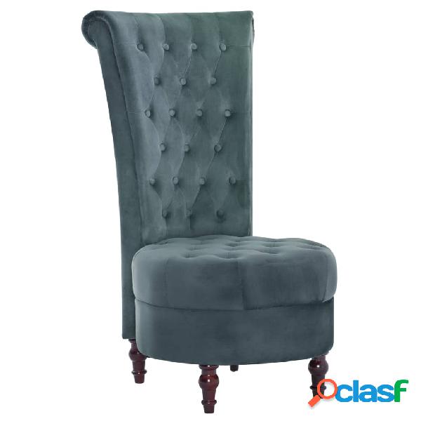 vidaXL Silla de respaldo alto de terciopelo verde