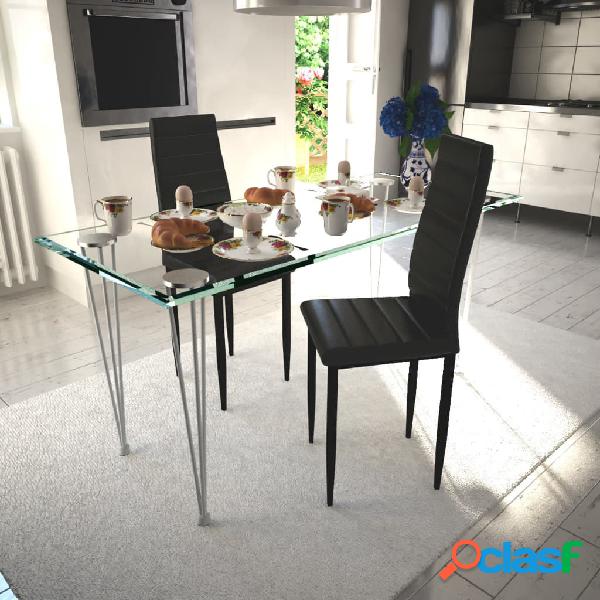 vidaXL Sillas de comedor 2 unidades cuero sintético negro