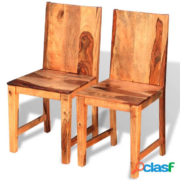 vidaXL Sillas de comedor de madera sheesham 2 unidades