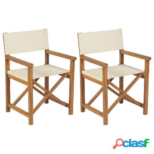 vidaXL Sillas de director plegables 2 unidades madera maciza