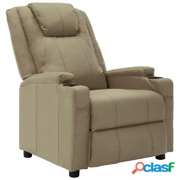 vidaXL Sillón reclinable de cuero sintético capuchino