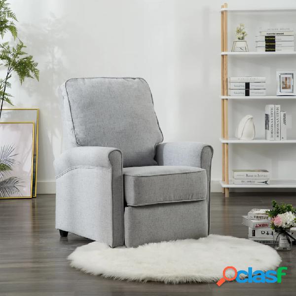 vidaXL Sillón reclinable para TV de tela gris claro