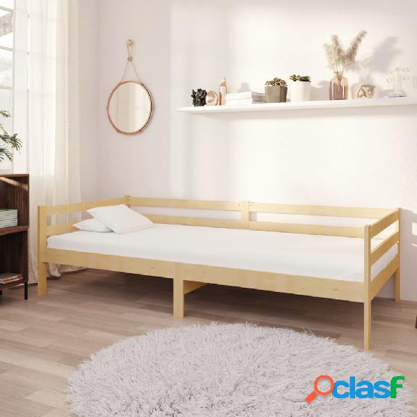vidaXL Sofá cama con colchón madera de pino maciza 90x200