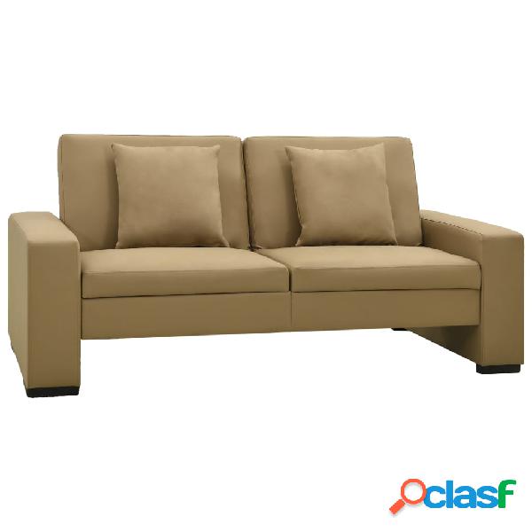 vidaXL Sofá cama cuero sintético color capuchino