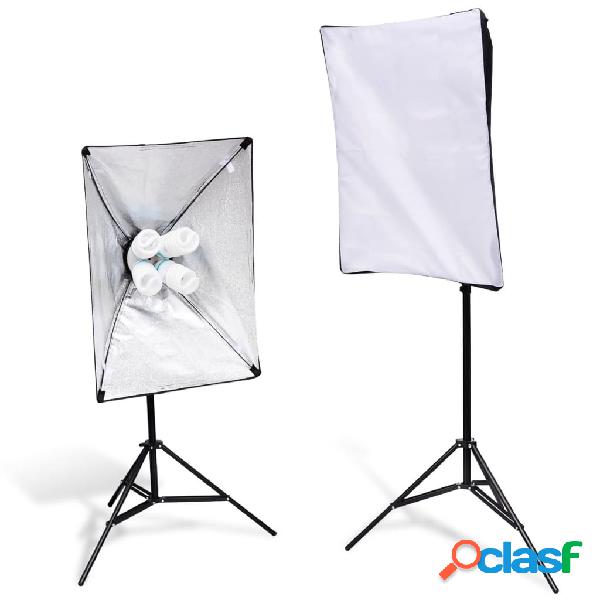 vidaXL Soportes de luces con softbox 2 unidades