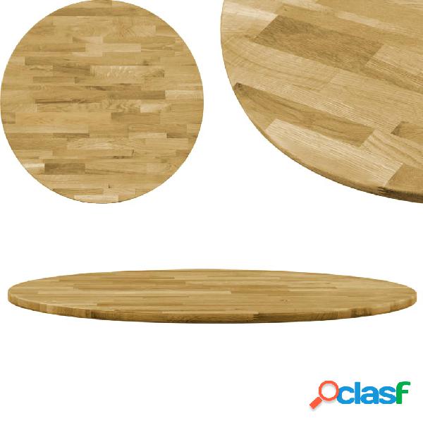 vidaXL Superficie de mesa redonda madera maciza de roble 23