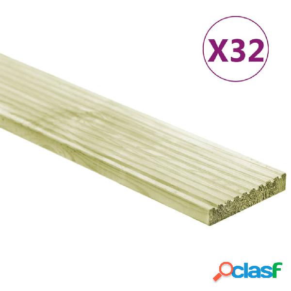 vidaXL Tablas para terraza 32 uds madera de pino impregnada