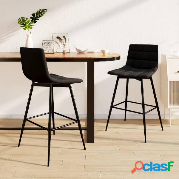 vidaXL Taburetes de cocina 2 unidades terciopelo negro