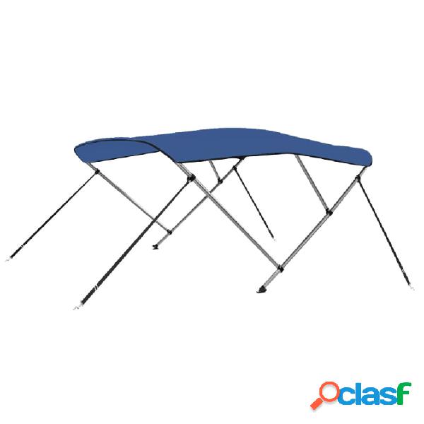 vidaXL Toldo Bimini de 3 arcos azul 183x180x137 cm