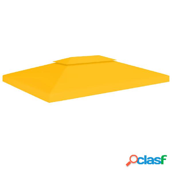 vidaXL Toldo de cenador 2 niveles 310 g/m² 4x3 m amarillo