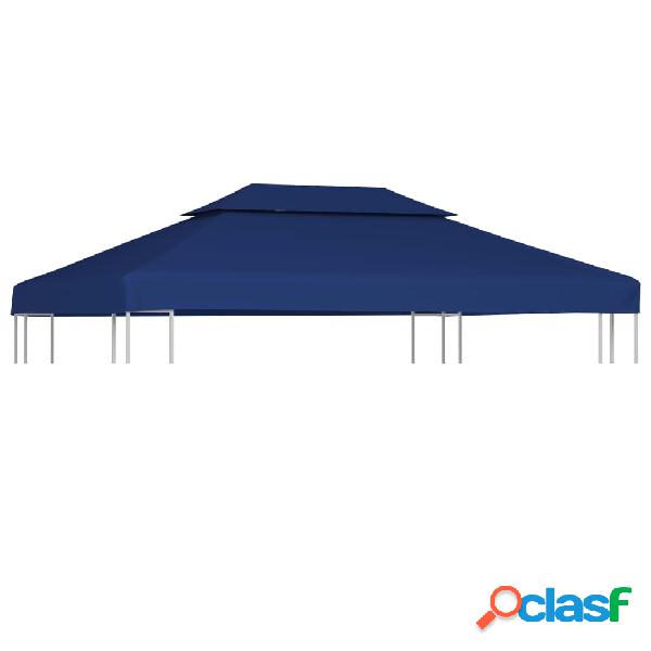vidaXL Toldo de cenador 2 niveles 310 g/m² 4x3 m azul