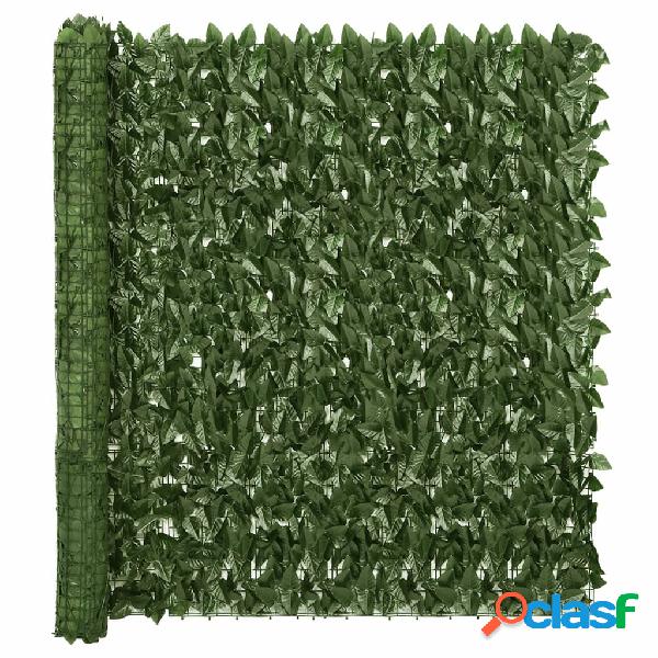 vidaXL Toldo para balcón con hojas verde oscuro 300x150 cm