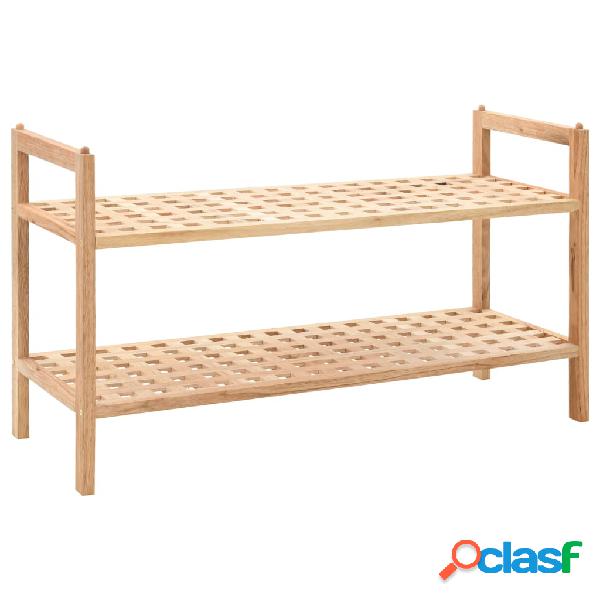 vidaXL Zapatero de madera maciza de nogal 69x26x40 cm