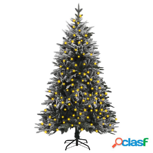 vidaXL Árbol de Navidad artificial LED nieve flocada 120 cm