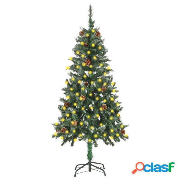 vidaXL Árbol de Navidad artificial con LED y piñas 150 cm