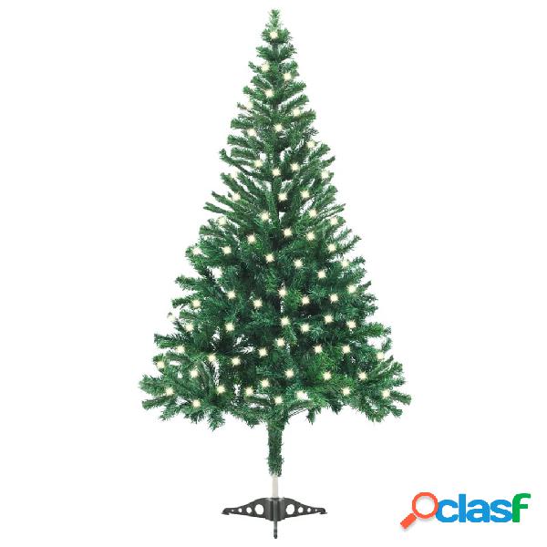 vidaXL Árbol de Navidad artificial con LED y soporte 120 cm