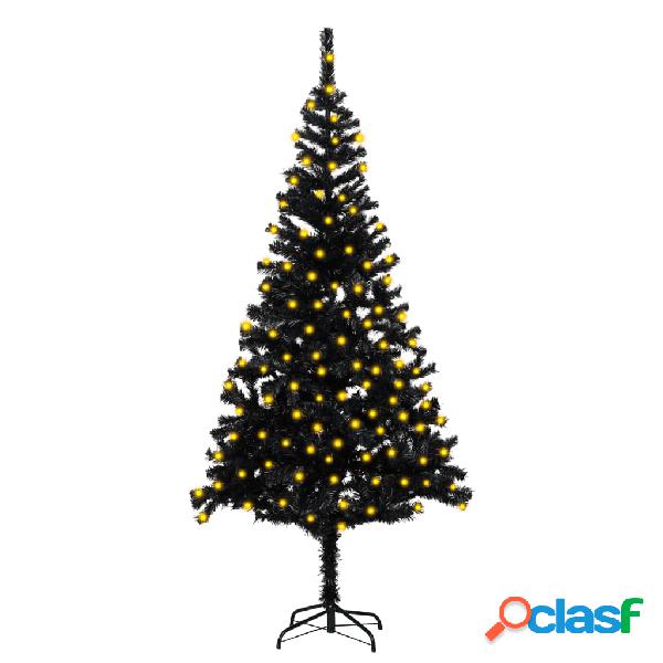vidaXL Árbol de Navidad artificial con LED y soporte negro