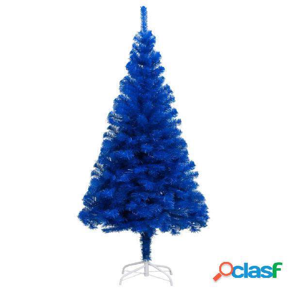 vidaXL Árbol de Navidad artificial con soporte PVC azul 210