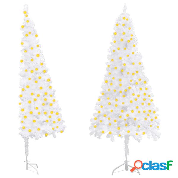 vidaXL Árbol de Navidad artificial esquina LED y bolas