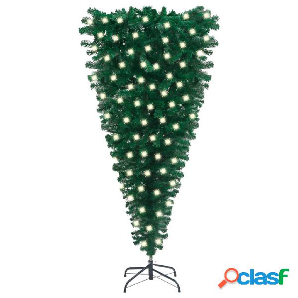 vidaXL Árbol de Navidad artificial invertido con LED verde