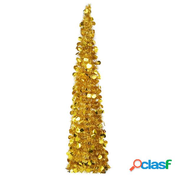 vidaXL Árbol de Navidad artificial plegable PET dorado 150