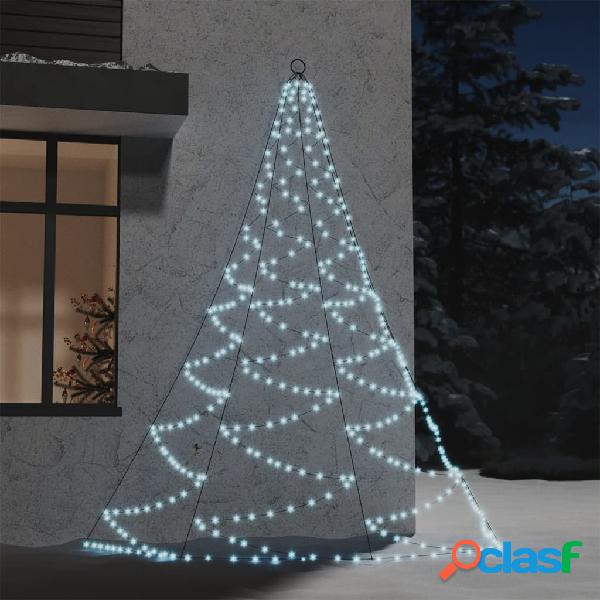 vidaXL Árbol de pared con gancho metálico 260 LED blanco