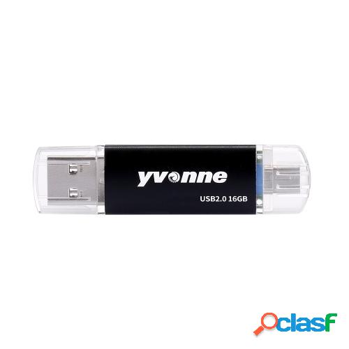yvonne YT601-2 USB2.0 U Disco 64GB OTG Puertos dobles Unidad