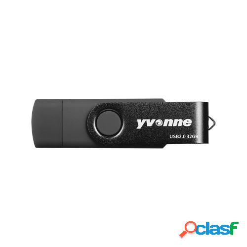 yvonne YT602-2 USB2.0 U disco giratorio 32GB OTG USB Flash