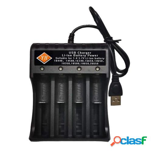 18650 Batería Cargador USB 4 Ranuras 3.7V Batería de iones