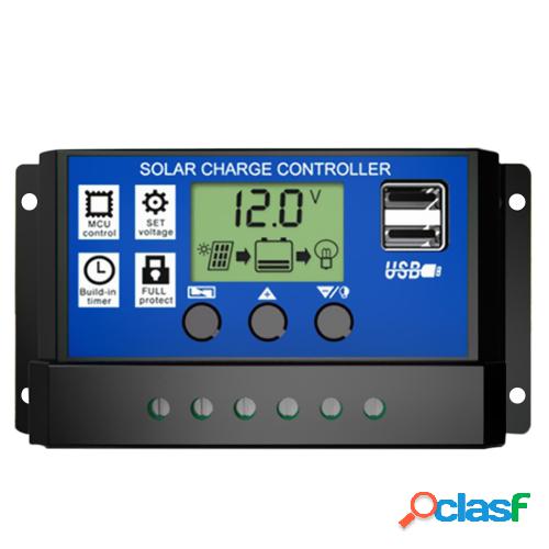 20A Controlador de panel solar HD LCD Regulador de carga de