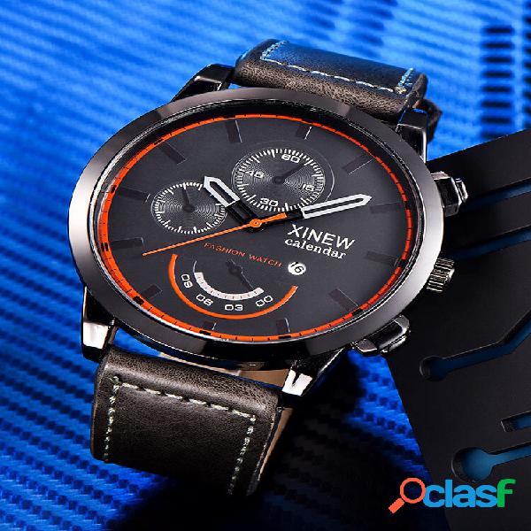 5 colores acero inoxidable cuero hombres casual negocios