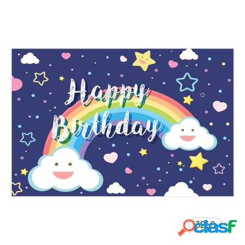 7 * 5 pies feliz cumpleaños dibujos animados telón de